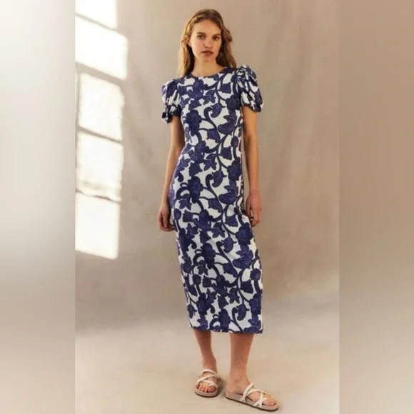 Host Pick πππ9/21/24 Boden Puff Sleeve Jersey Midi Dress - Picture 2 of 10